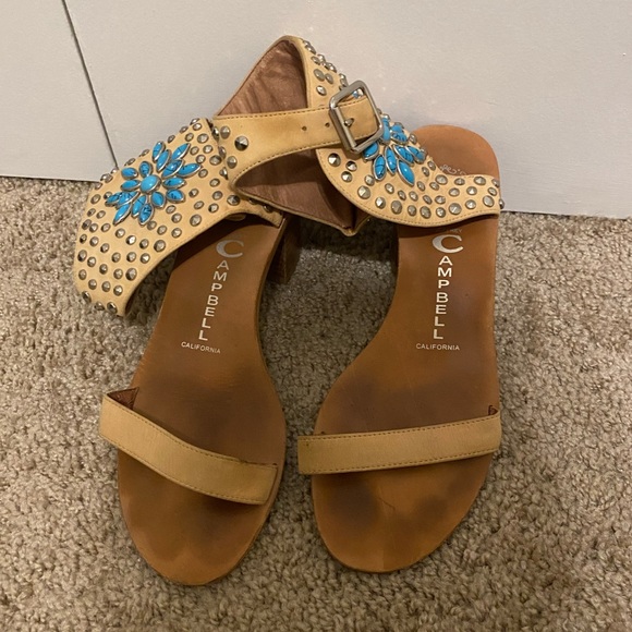 Jeffrey Campbell Ibiza sandals with turquoise gems - Picture 3 of 8